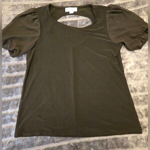 Elegant Black Puff Sleeve Top